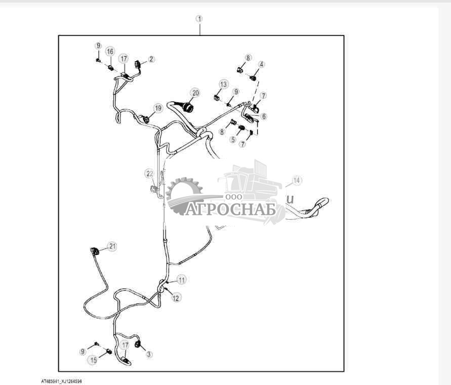 Loader Frame Wiring Harness, Z Bar 